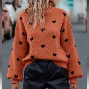NWOT Heart Oversized Sweater